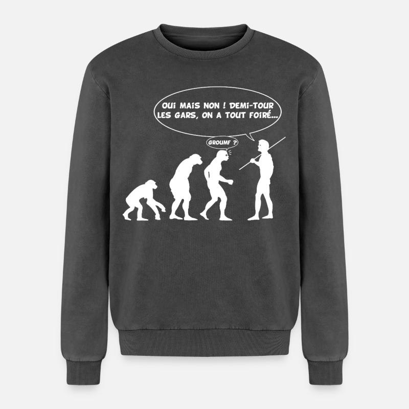 Erreur d'évolution (blanc) - Sweatshirt unisexe Premium acid-wash en coton - noir délavé acide