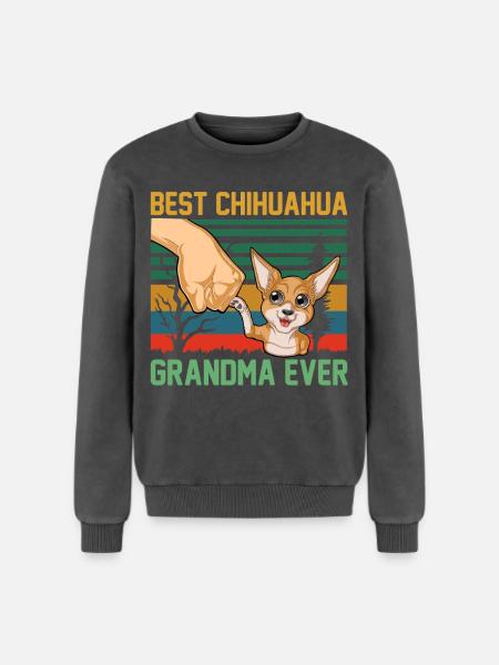 Chihuahua - Sweatshirt unisexe Premium acid-wash en coton - noir délavé acide
