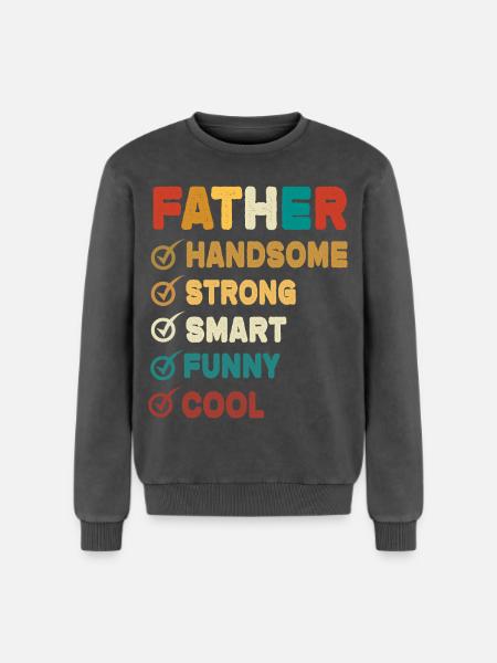 Dad Father Father's Day - Relaxed Unisex Premium Acid Washed Sweatshirt - acid washed black