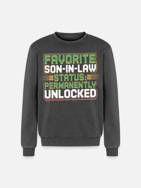 Schwiegermutter Retro Lustiger Schwiegervater - Relaxed Unisex Premium Acid-Washed Sweatshirt - Schwarz Acid Wash