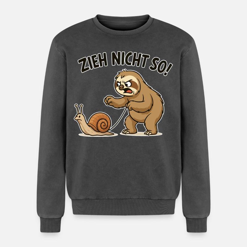 Don't pull so sloth - Relaxed Unisex Premium Acid Washed Sweatshirt - acid washed black