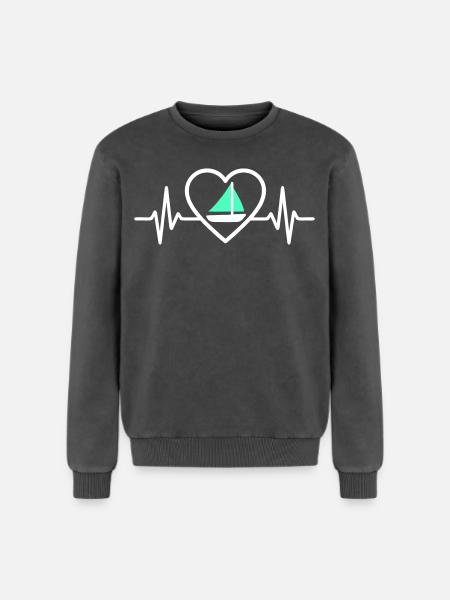 Cœur Voile – Passion Bateau - Relaxed Unisex Premium Acid Washed Sweatshirt - acid washed black