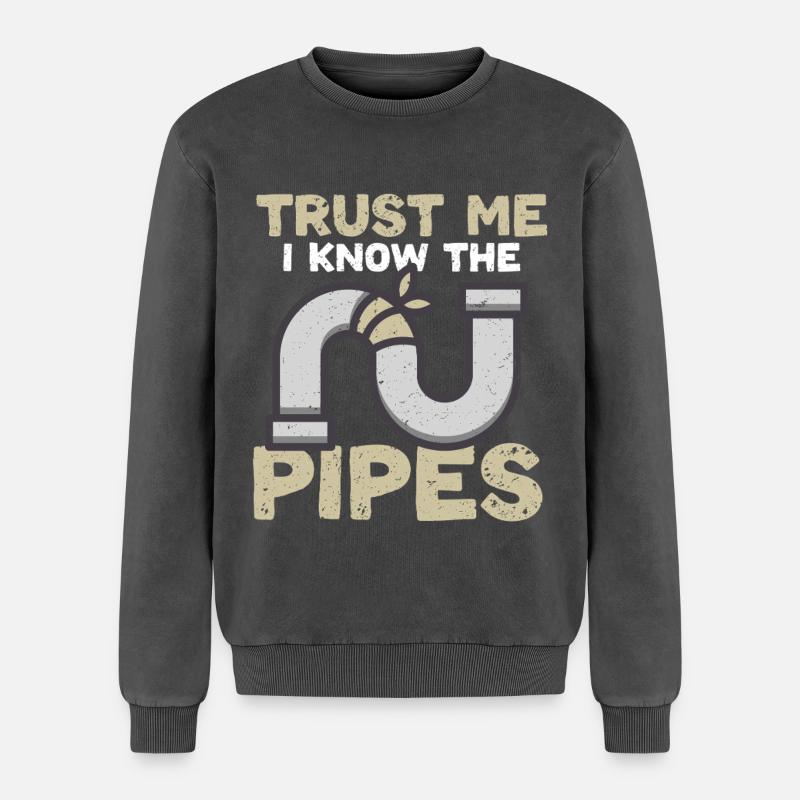 Pipe Layer Pipeline Builder - Relaxed Unisex Premium Acid Washed Sweatshirt - acid washed black