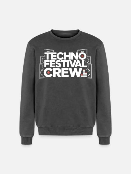 Techno Festival Crew – Techo Party Outfit - Relaxed Unisex Premium Acid Washed Sweatshirt - acid washed black