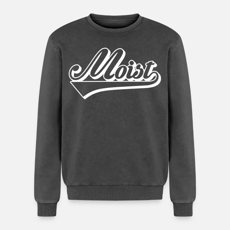 Mobiz Retro Script Logo - Relaxed Unisex Premium Acid-Washed Sweatshirt - Schwarz Acid Wash