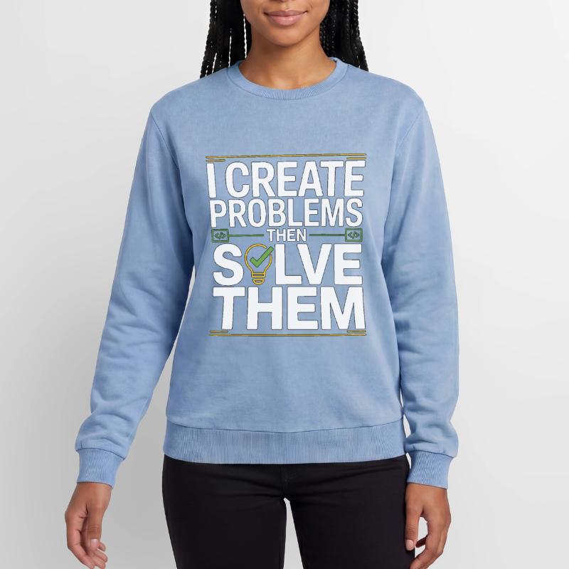 Game Developer I Create Problems Then Game Coder Relaxed Unisex Premium Acid-Washed Sweatshirt