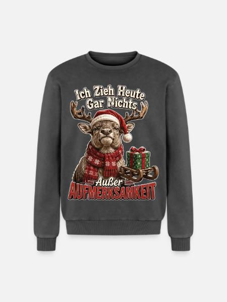 Ich zieh heute gar nichts - Relaxed Unisex Premium Acid-Washed Sweatshirt - Schwarz Acid Wash