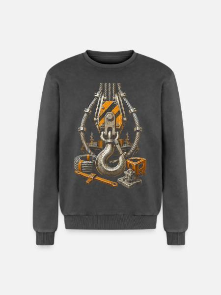 docker - Relaxed Unisex Premium Acid Washed Sweatshirt - acid washed black