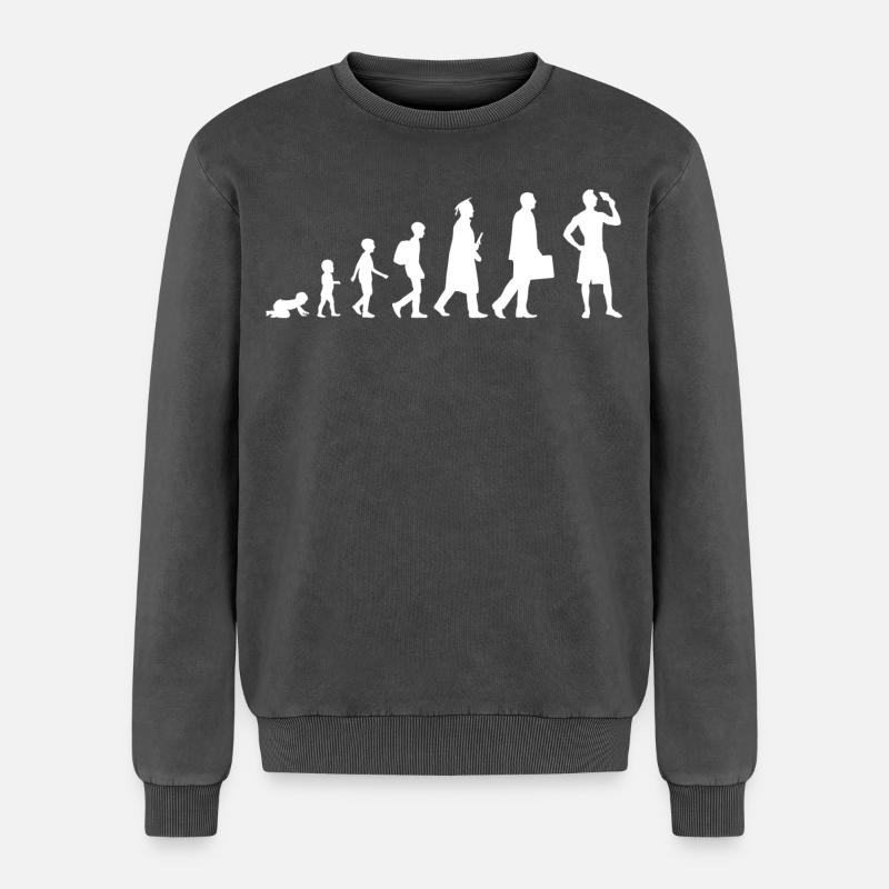 Eiscreme Evolution - Relaxed Unisex Premium Acid-Washed Sweatshirt - Schwarz Acid Wash