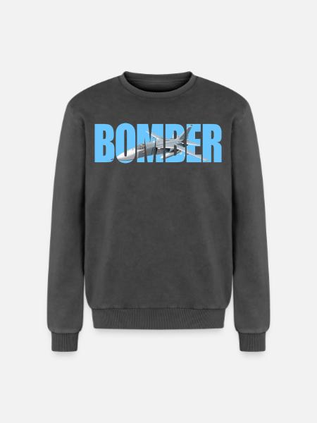 Bomber Su-24 - Relaxed Unisex Premium Acid Washed Sweatshirt - acid washed black