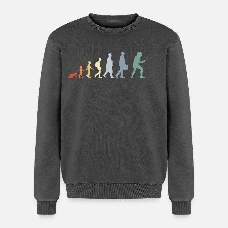 Fencer Evolution - Relaxed Unisex Premium Acid Washed Sweatshirt - acid washed black