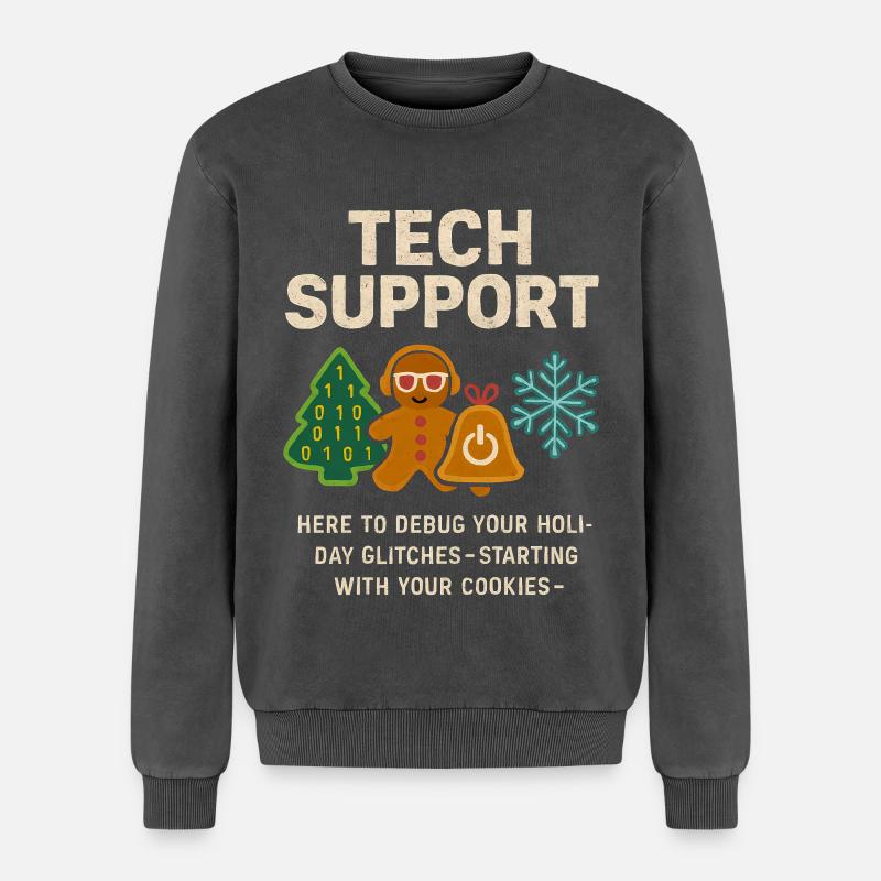 Admin Weihnachtsgeschenk IT Support Debugging - Relaxed Unisex Premium Acid-Washed Sweatshirt - Schwarz Acid Wash