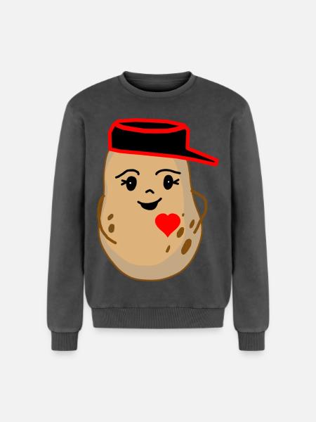 Hearty Potato Potato Vegetable Fantasy - Relaxed Unisex Premium Acid Washed Sweatshirt - acid washed black