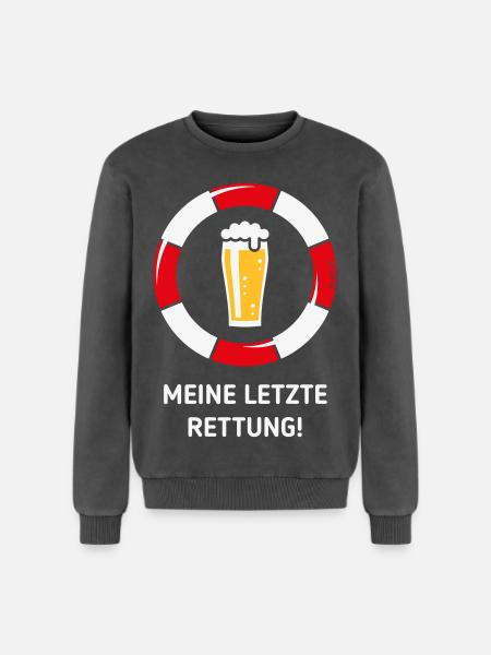 Mon dernier recours ! (Bière / Willibecher / NEG) - Sweatshirt unisexe Premium acid-wash en coton - noir délavé acide