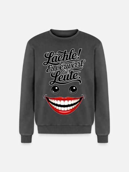 Always smiling - Relaxed Unisex Premium Acid Washed Sweatshirt - acid washed black
