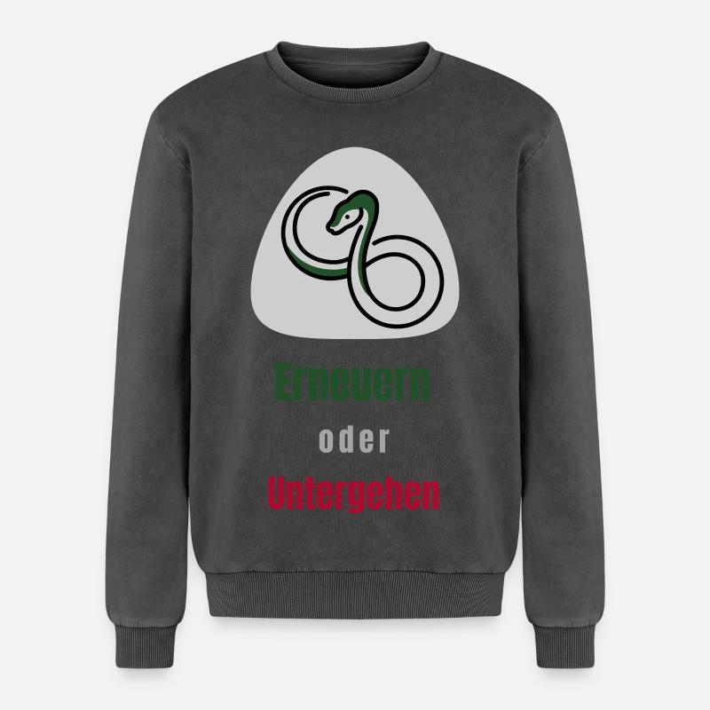 Erneuern oder Untergehen - Relaxed Unisex Premium Acid-Washed Sweatshirt - Schwarz Acid Wash