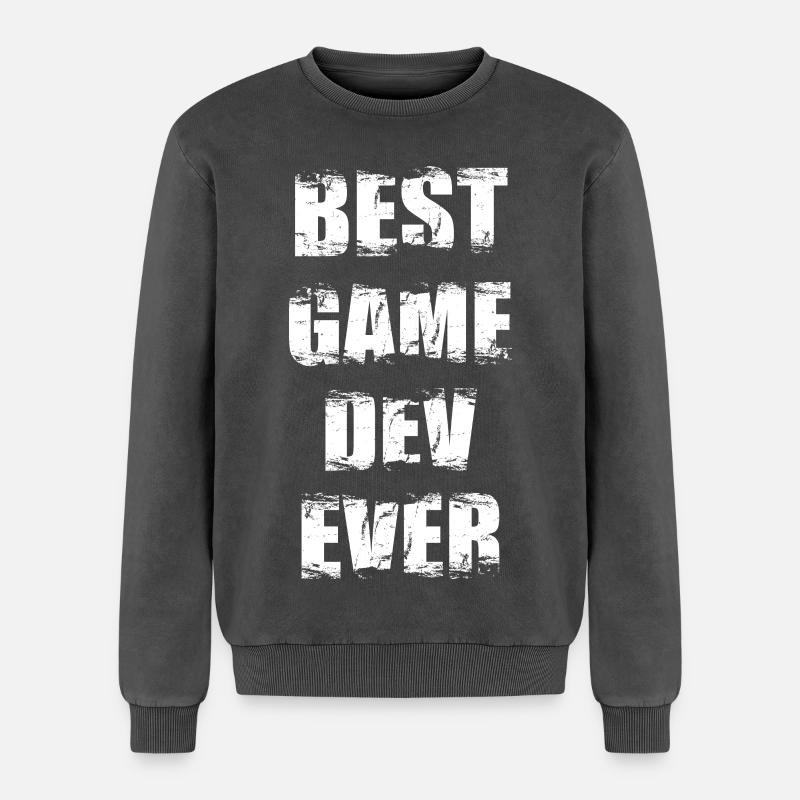 Game Developer - Relaxed Unisex Premium Acid Washed Sweatshirt - acid washed black