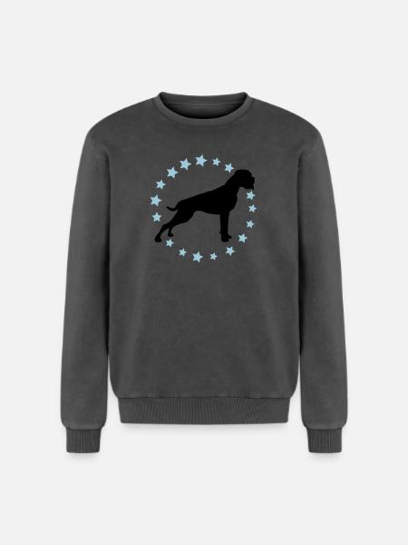 Boxer Sternenkreis 2 farb - Relaxed Unisex Premium Acid-Washed Sweatshirt - Schwarz Acid Wash