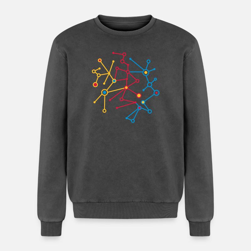 molecular pattern - Relaxed Unisex Premium Acid Washed Sweatshirt - acid washed black