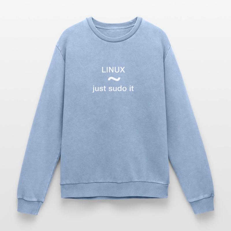 Just sudo it pc programmer nerd code delete un Sweatshirt unisexe Premium acid-wash en coton