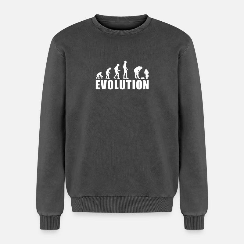 EVOLUTION PUKE gift - Relaxed Unisex Premium Acid Washed Sweatshirt - acid washed black
