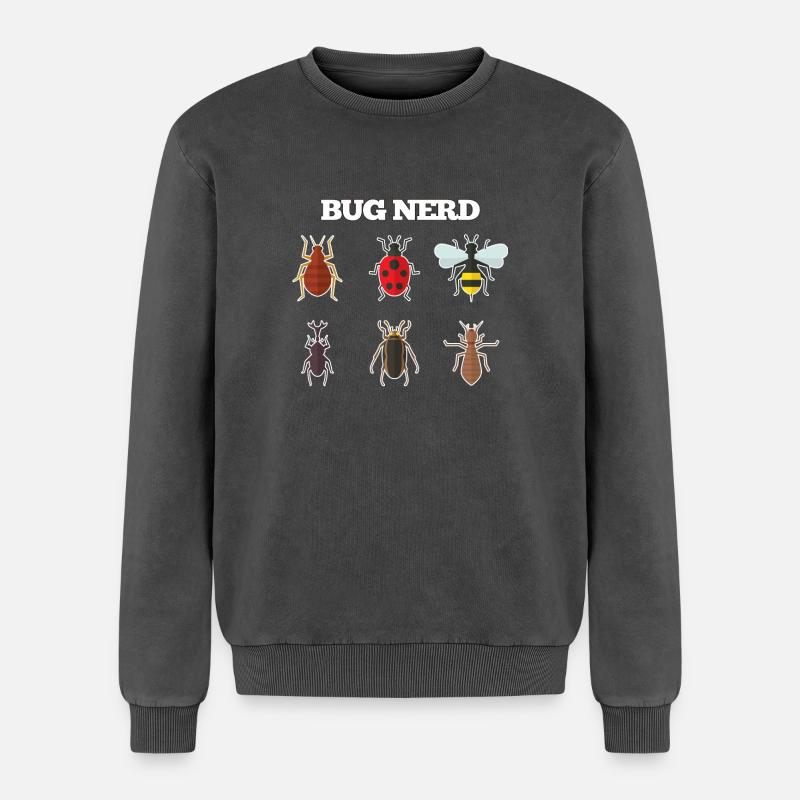 Bug Nerd - Relaxed Unisex Premium Acid Washed Sweatshirt - acid washed black