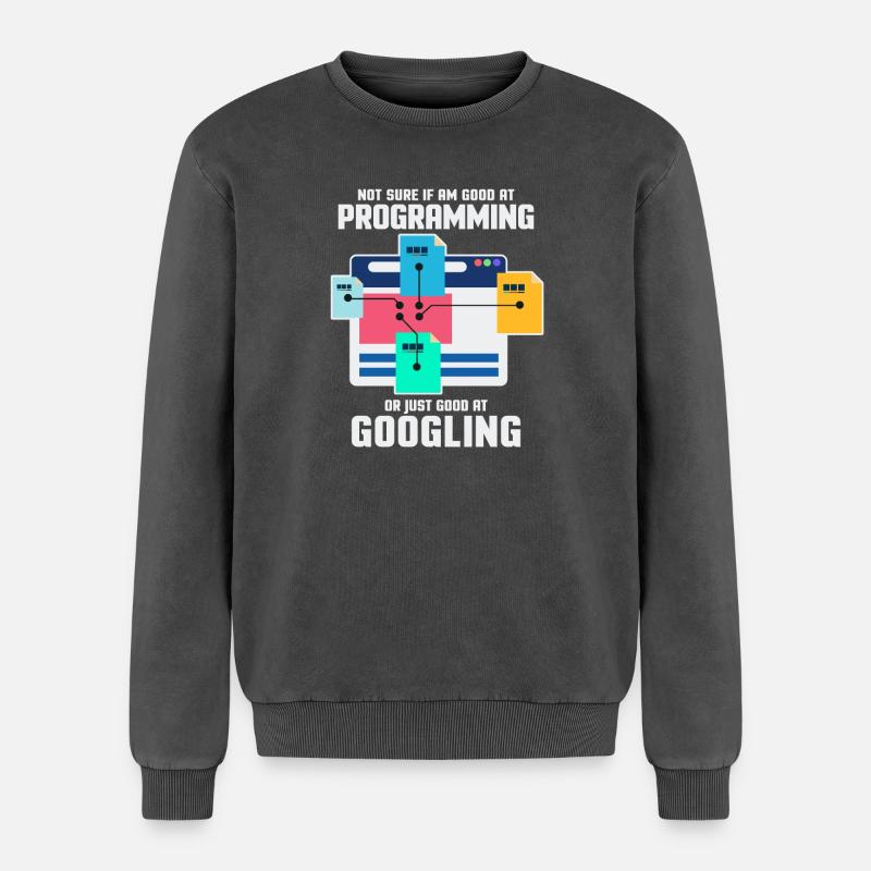 Programmer Programming IT Computer Gift - Relaxed Unisex Premium Acid Washed Sweatshirt - acid washed black