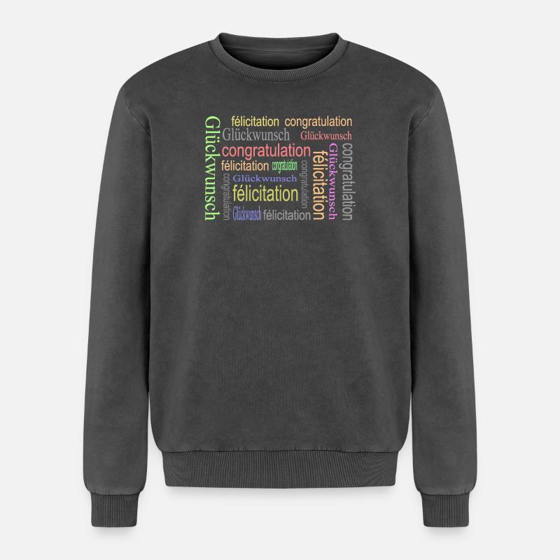 pattern - Relaxed Unisex Premium Acid Washed Sweatshirt - acid washed black