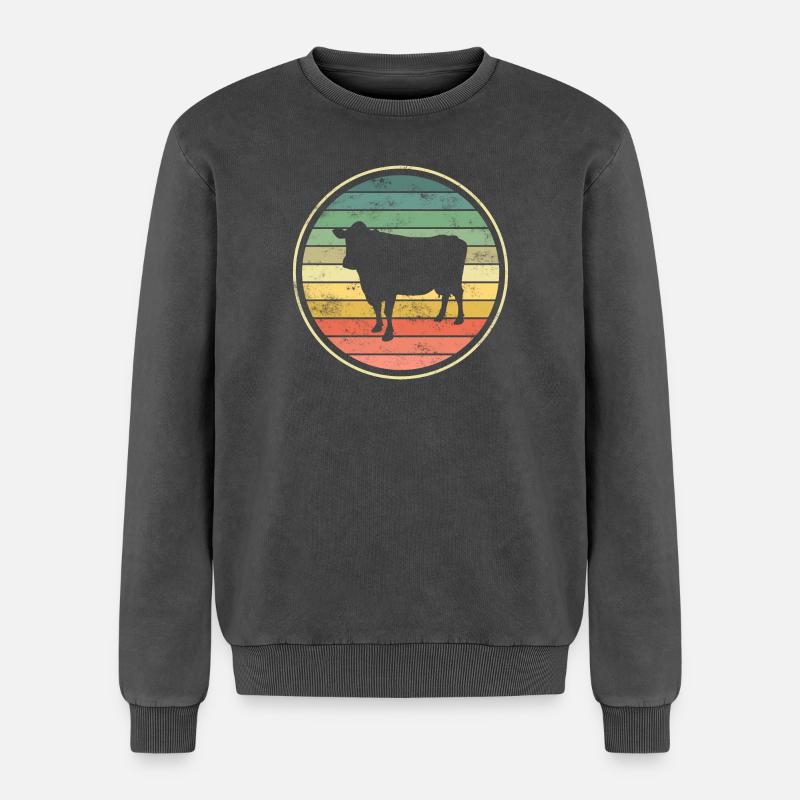 Cow cows - Relaxed Unisex Premium Acid Washed Sweatshirt - acid washed black