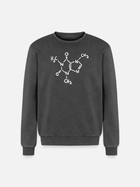 Caffeine Chalk Molecule - Relaxed Unisex Premium Acid Washed Sweatshirt - acid washed black