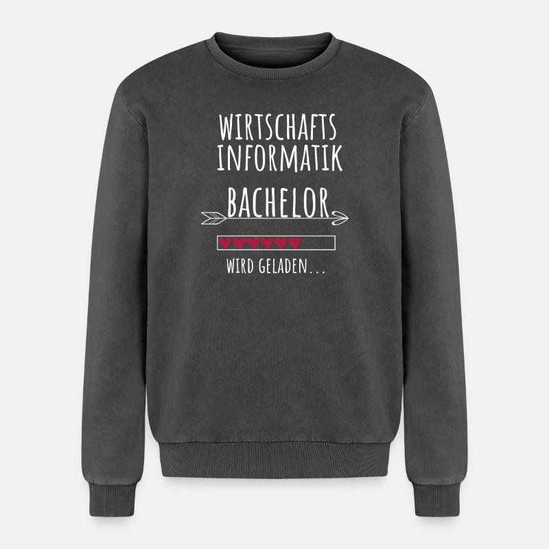 Wirtschaftsinformatik Studium Student Geschenk - Relaxed Unisex Premium Acid-Washed Sweatshirt - Schwarz Acid Wash