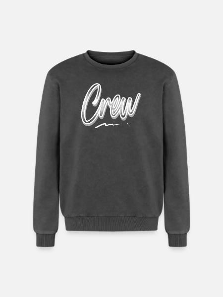 Crew - Relaxed Unisex Premium Acid Washed Sweatshirt - acid washed black