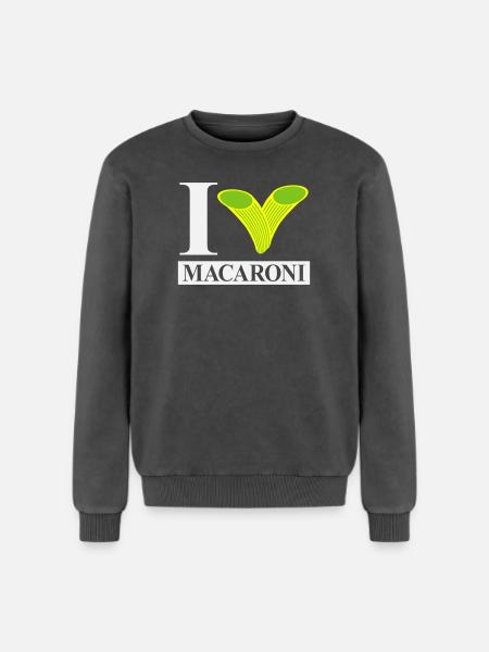 J’adore les macaronis - Sweatshirt unisexe Premium acid-wash en coton - noir délavé acide