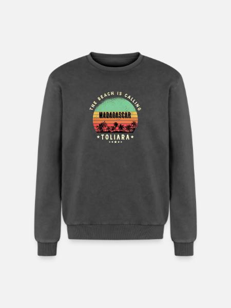 Toliara Madagascar beach design - Relaxed Unisex Premium Acid Washed Sweatshirt - acid washed black