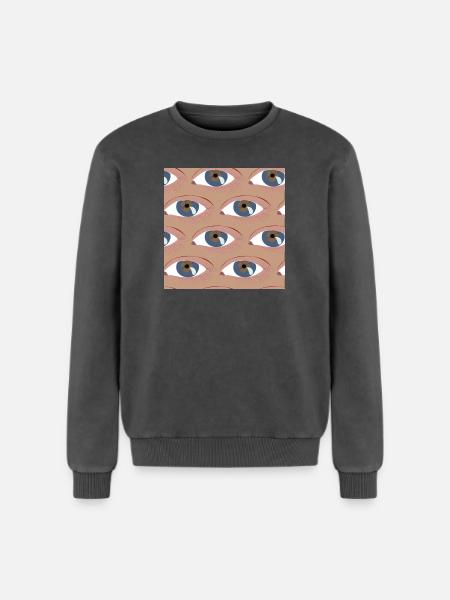 Les yeux alignés - Sweatshirt unisexe Premium acid-wash en coton - noir délavé acide