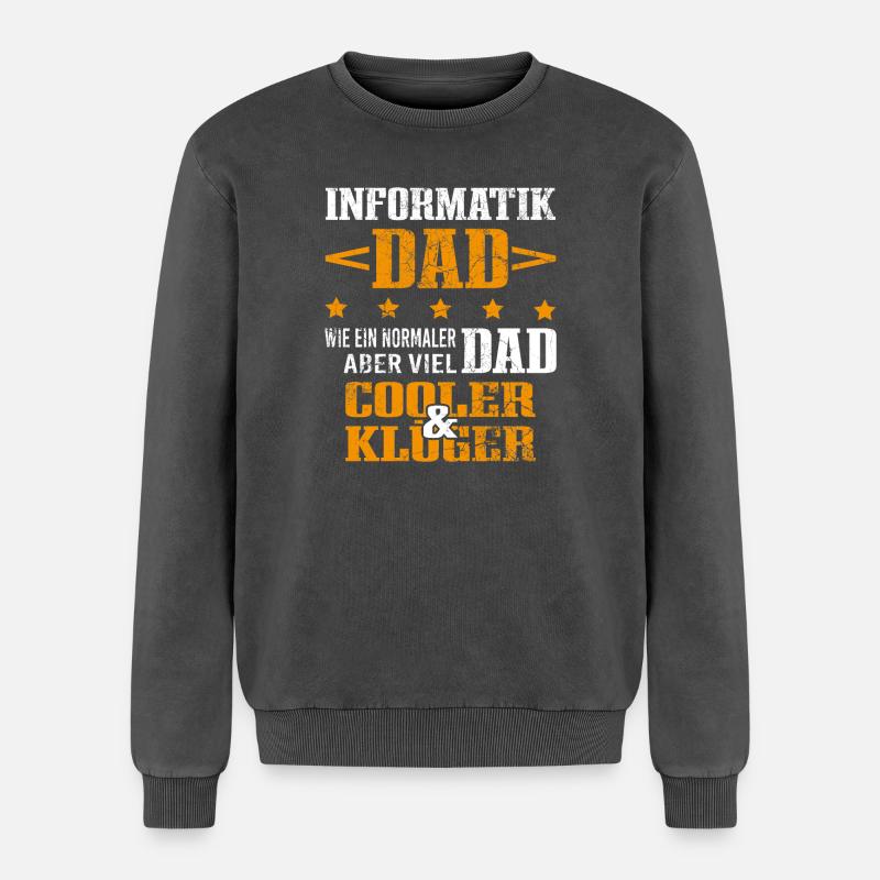 Informatiker Vater Programmierer Technik-Nerd - Relaxed Unisex Premium Acid-Washed Sweatshirt - Schwarz Acid Wash