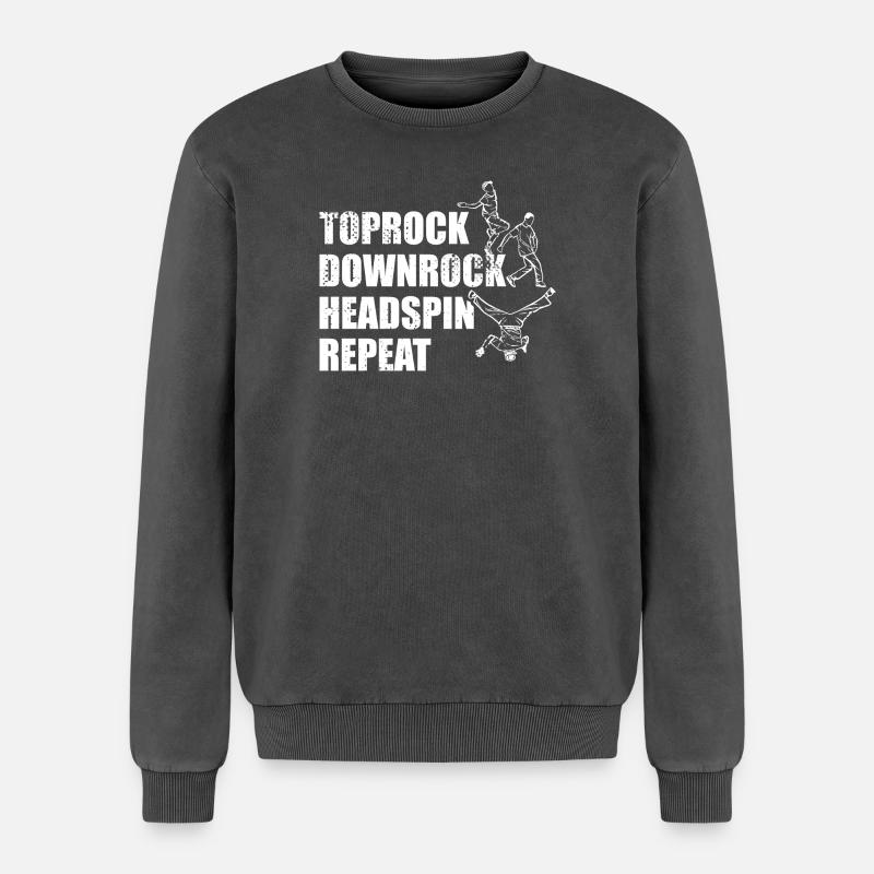 Breakdance Techniques - Relaxed Unisex Premium Acid Washed Sweatshirt - acid washed black