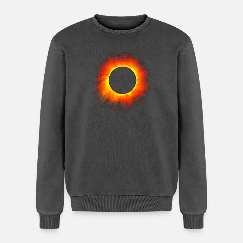 Sonnenfinsternis Total Solar Eclipse - Relaxed Unisex Premium Acid-Washed Sweatshirt - Schwarz Acid Wash