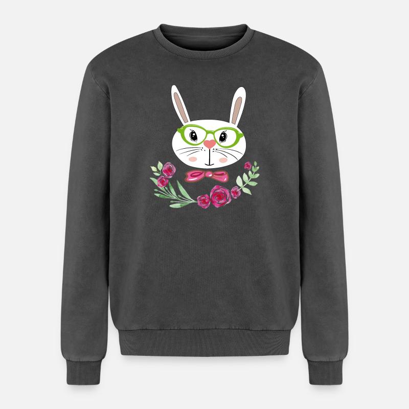 Easter Bunny Easter - Relaxed Unisex Premium Acid Washed Sweatshirt - acid washed black