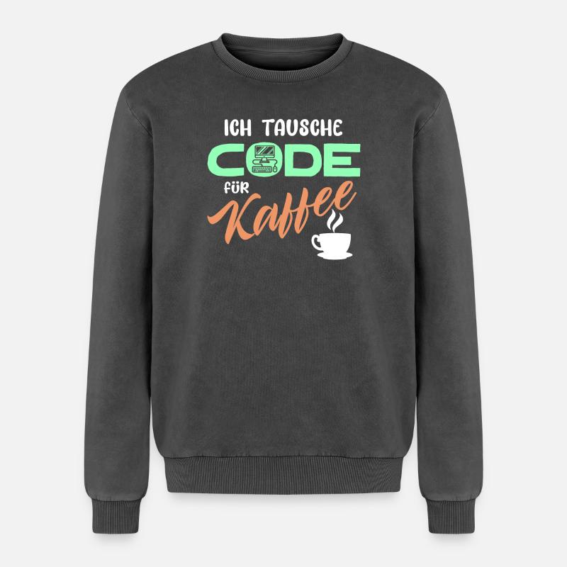 Code Developer Statement Programmierer Computer - Relaxed Unisex Premium Acid-Washed Sweatshirt - Schwarz Acid Wash