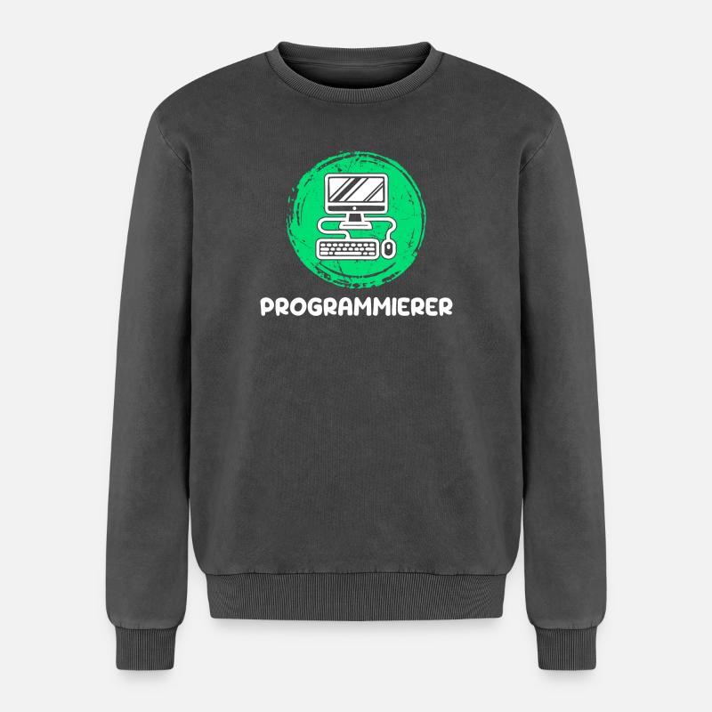 Computerfreak Skripting Developer Programmierer - Relaxed Unisex Premium Acid-Washed Sweatshirt - Schwarz Acid Wash