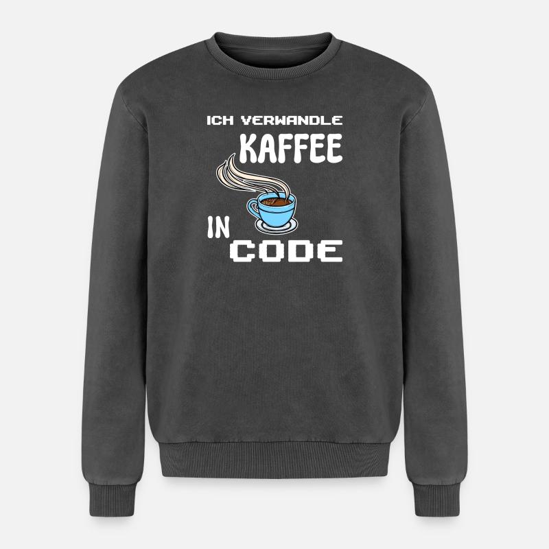 Developer Computerfreak Statement Coden Skripting - Relaxed Unisex Premium Acid-Washed Sweatshirt - Schwarz Acid Wash