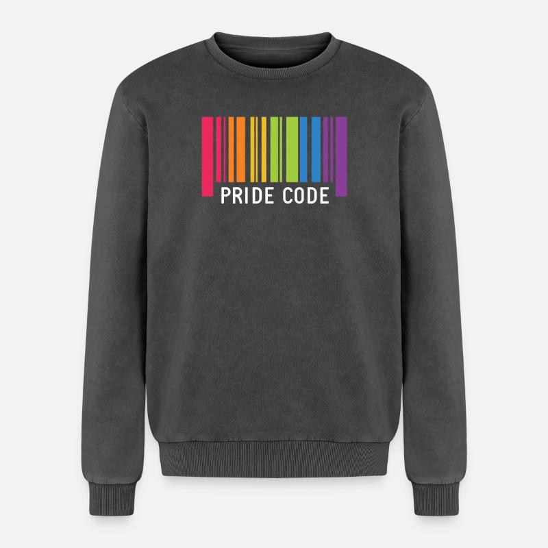 LGBT Pride Monat - Pride Code - Relaxed Unisex Premium Acid-Washed Sweatshirt - Schwarz Acid Wash