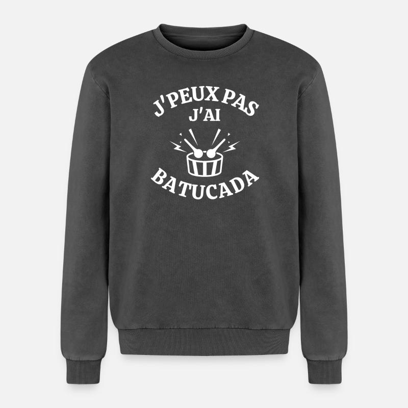 Batucada, percussion, samba - Relaxed Unisex Premium Acid Washed Sweatshirt - acid washed black