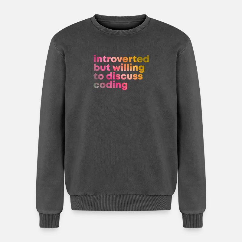 Codierung - Relaxed Unisex Premium Acid-Washed Sweatshirt - Schwarz Acid Wash