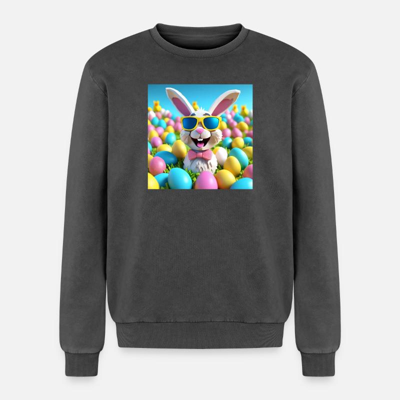 Easter, Happy Easter, Easter - Relaxed Unisex Premium Acid Washed Sweatshirt - acid washed black