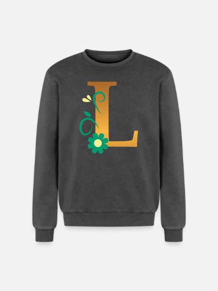 L - Relaxed Unisex Premium Acid Washed Sweatshirt - acid washed black