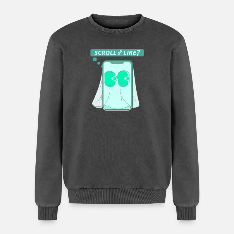ODER - Relaxed Unisex Premium Acid-Washed Sweatshirt - Schwarz Acid Wash