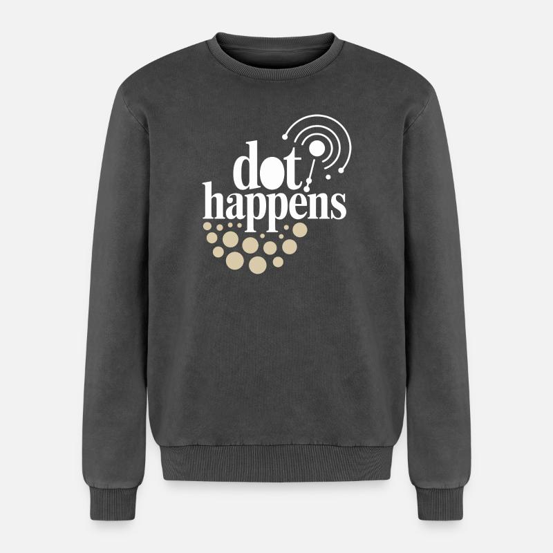 Dot Happens Morse Code Spaß - Relaxed Unisex Premium Acid-Washed Sweatshirt - Schwarz Acid Wash