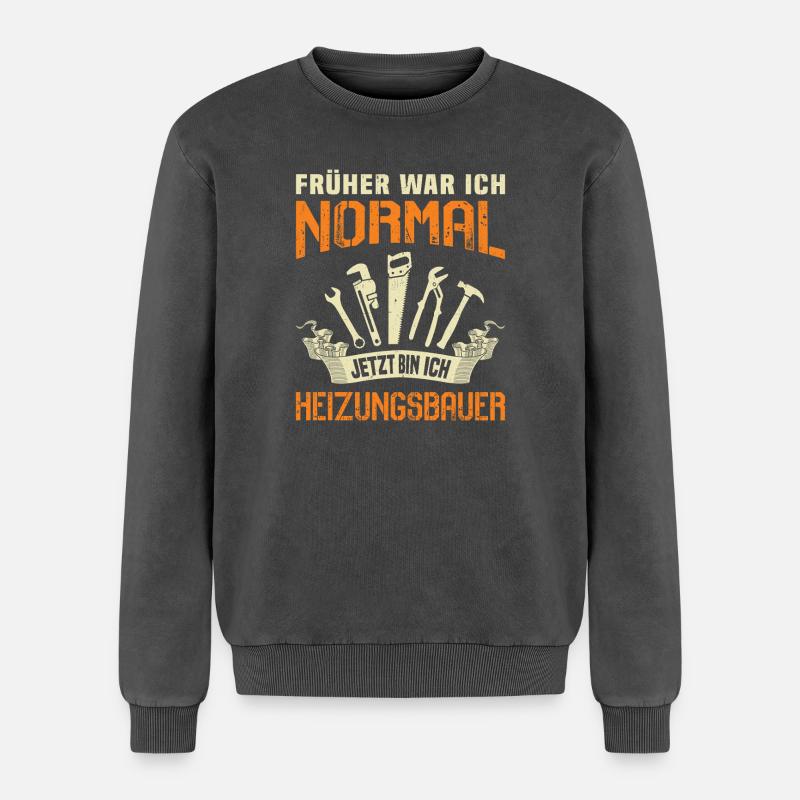 Heating Engineer Heating Construction Plumber Plumber - Relaxed Unisex Premium Acid Washed Sweatshirt - acid washed black
